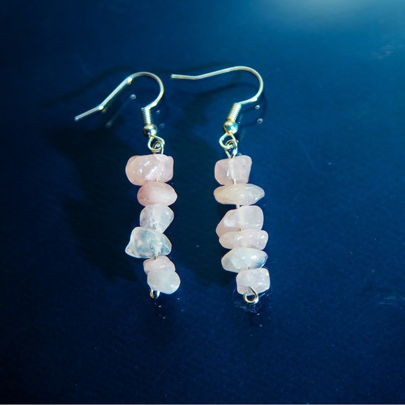 RoseHoney Jewelry Jewelry - Elegant Rose Quartz Dangle Earrings